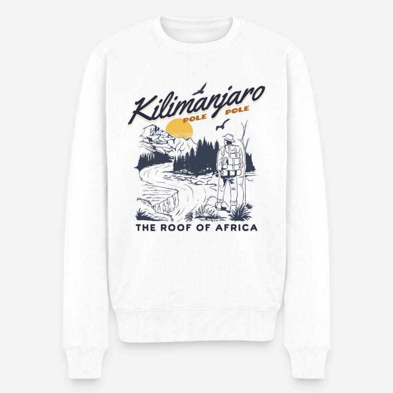 Kilimandscharo - Das Dach Afrikas - Männer Premium Bio Pullover - Weiß