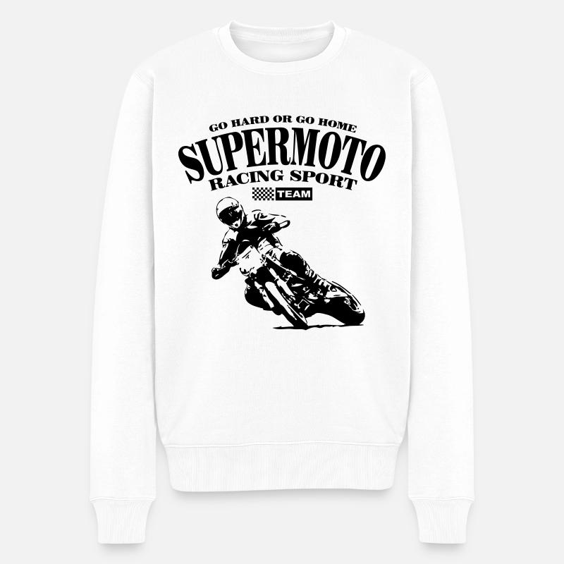Supermoto - Männer Premium Bio Pullover - Weiß