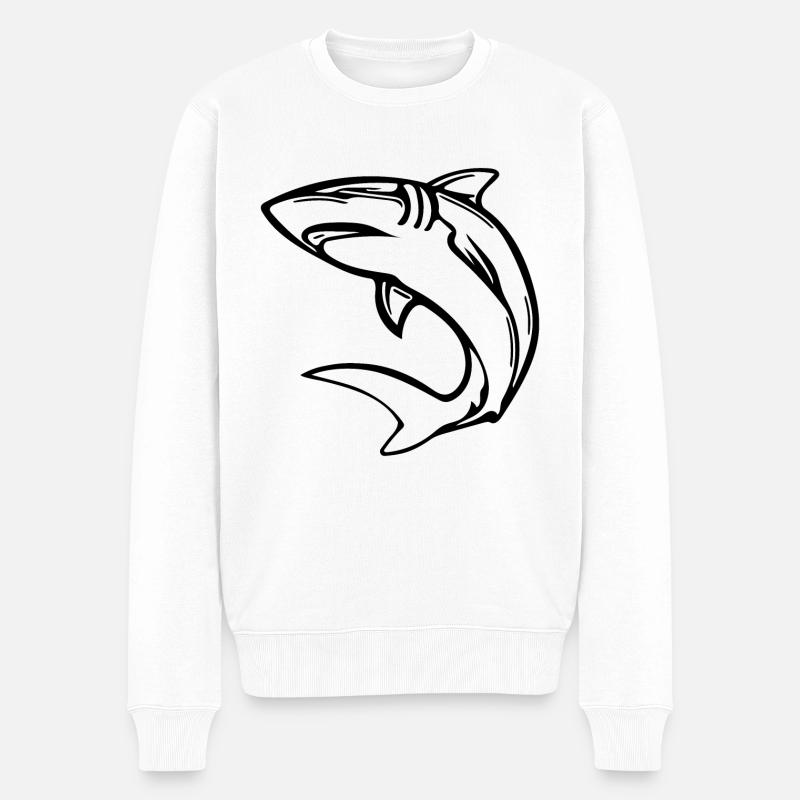Élégant requin d’eau profonde - Pull Premium bio Homme - blanc