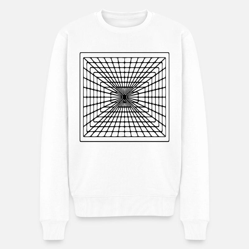 Geometrische Viereck Linien - Männer Premium Bio Pullover - Weiß