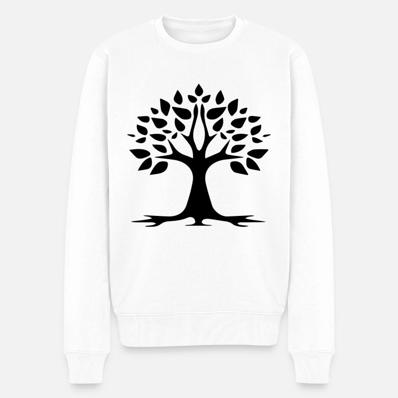 Stylized Tree Simple Tattoo Logo - Pull Premium bio Homme - blanc