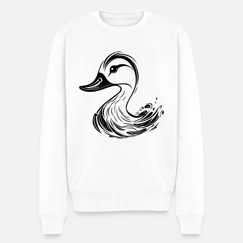 Mignon Style Tatouage Canard - Pull Premium bio Homme - blanc