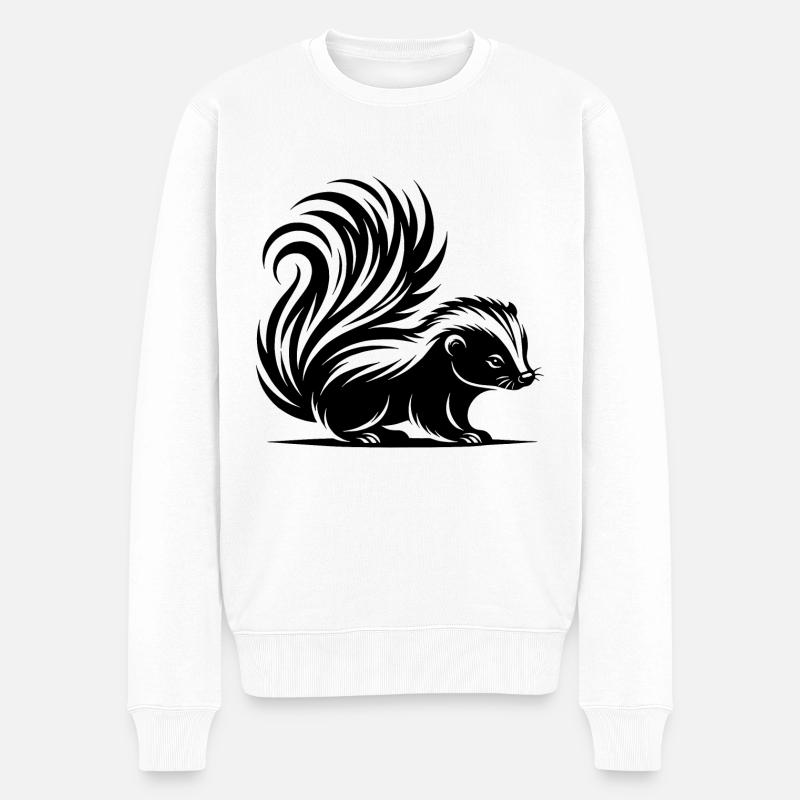Knuffiges Stinktier Baby - Männer Premium Bio Pullover - Weiß