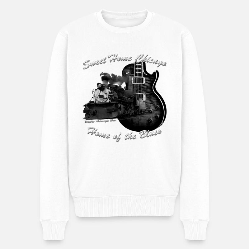 Sweet Home Chicago - Männer Premium Bio Pullover - Weiß