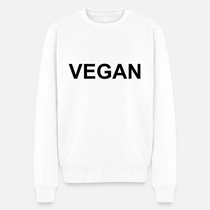 vegan - Männer Premium Bio Pullover - Weiß