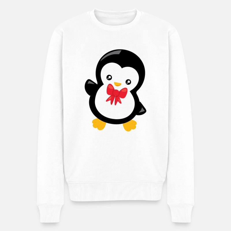 PENGUIN - Männer Premium Bio Pullover - Weiß