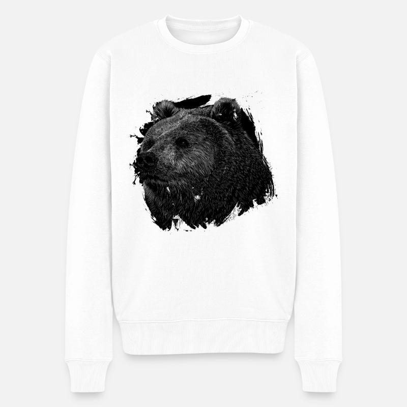 Bear Grizzly - Pull Premium bio Homme - blanc
