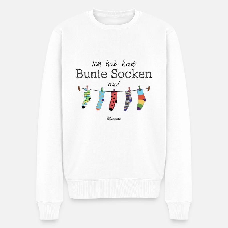 Alte Bekannte - Bunte Socken - Männer Premium Bio Pullover - Weiß