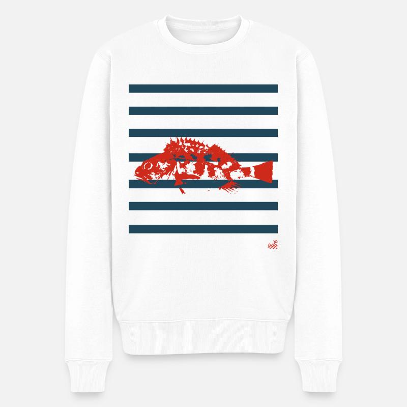 Drachenkopf - Männer Premium Bio Pullover - Weiß