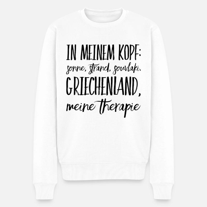 Lustiger Griechischer Spruch Griechenland Geschenk - Männer Premium Bio Pullover - Weiß