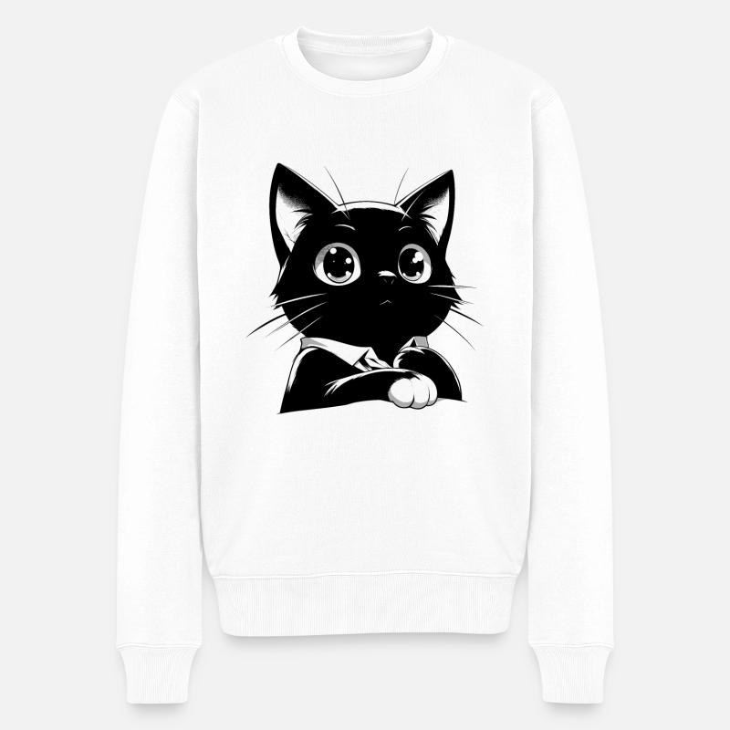 Chat de style anime - Pull Premium bio Homme - blanc