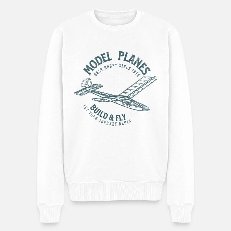 Maquettes d’avions - Pull Premium bio Homme - blanc