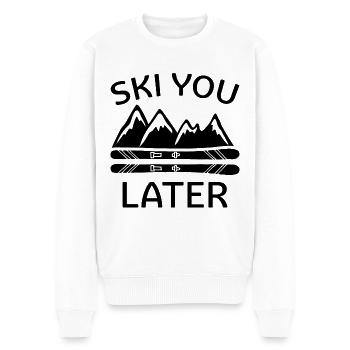 Ski You Later - Men's Premium Organic Jumper - white - Front - Thijin (182cm)
