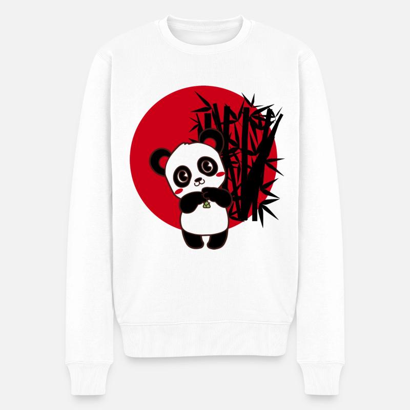 Panda - Männer Premium Bio Pullover - Weiß