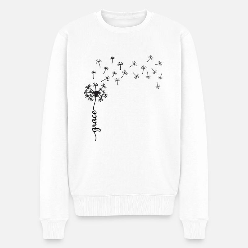 Grace Löwenzahn Design - Männer Premium Bio Pullover - Weiß