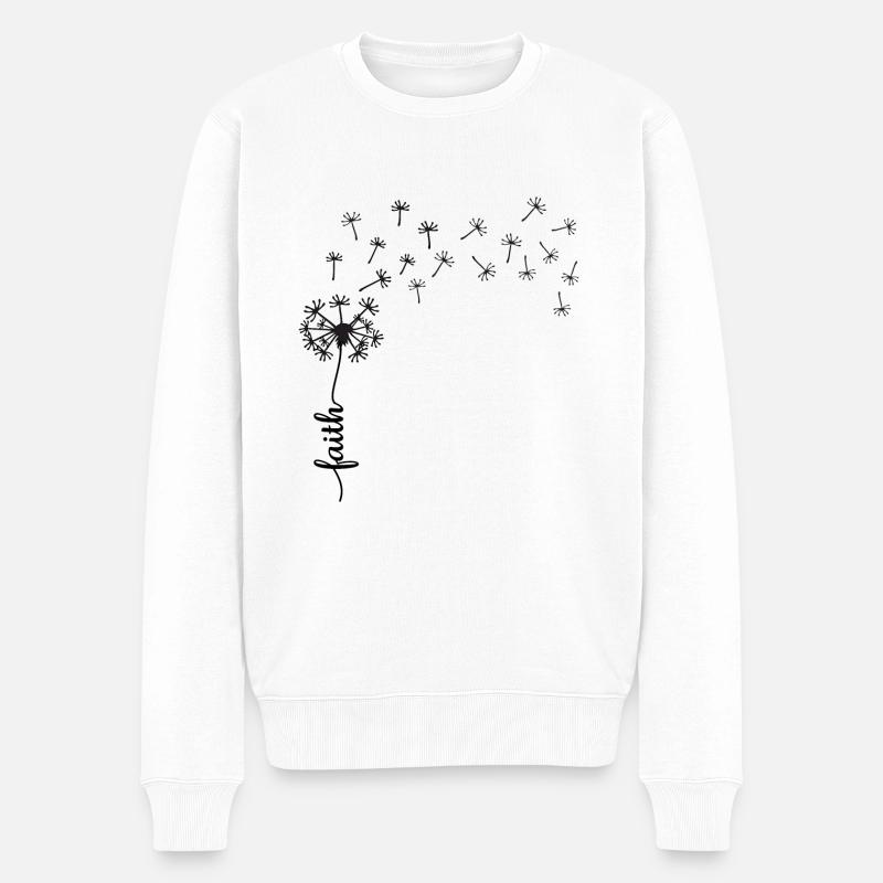 Faith Löwenzahn Design - Männer Premium Bio Pullover - Weiß