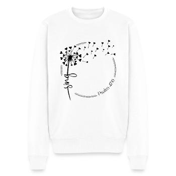 Christlicher Löwenzahn singt Psalm 47,6 - Männer Premium Bio Pullover - Weiß - Vorne - Thijin (182cm)