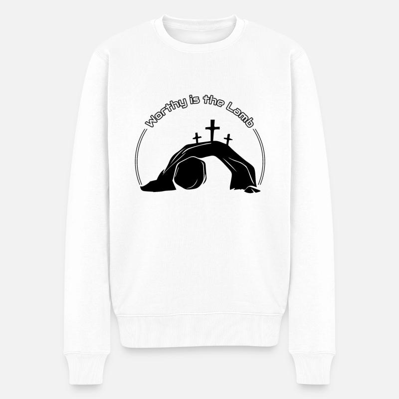Digne est l’Agneau - Pull Premium bio Homme - blanc