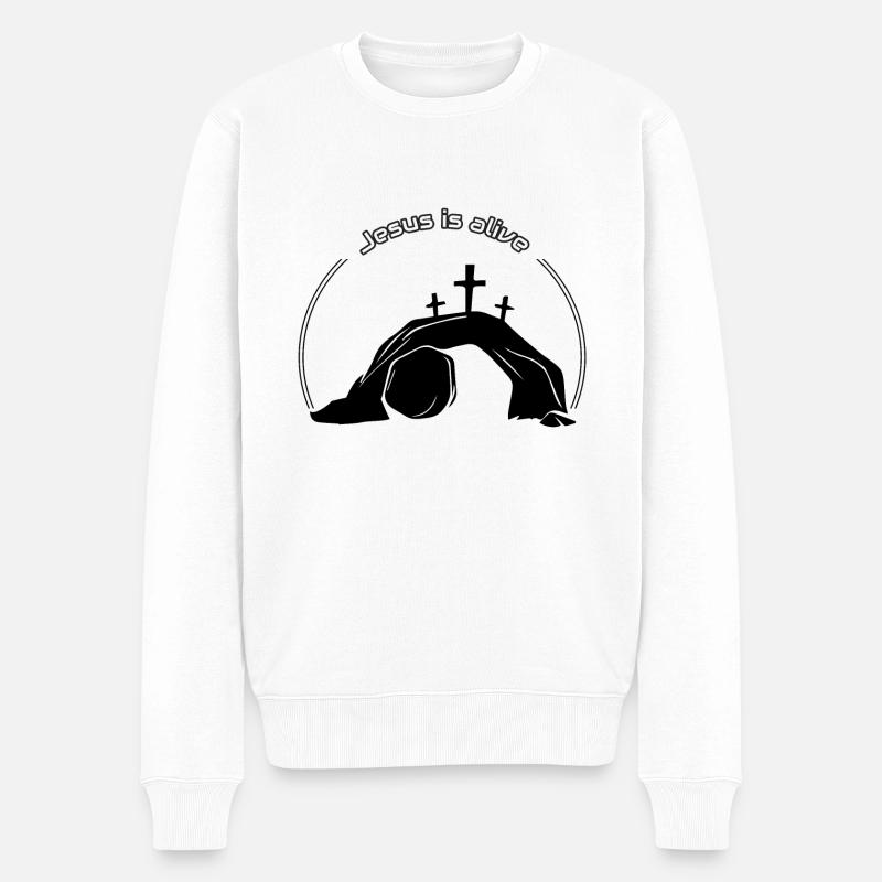 Jésus est vivant - Pull Premium bio Homme - blanc