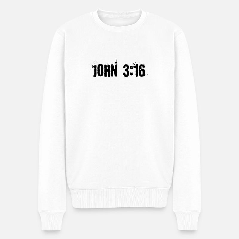 Johannes 3:16 - Männer Premium Bio Pullover - Weiß