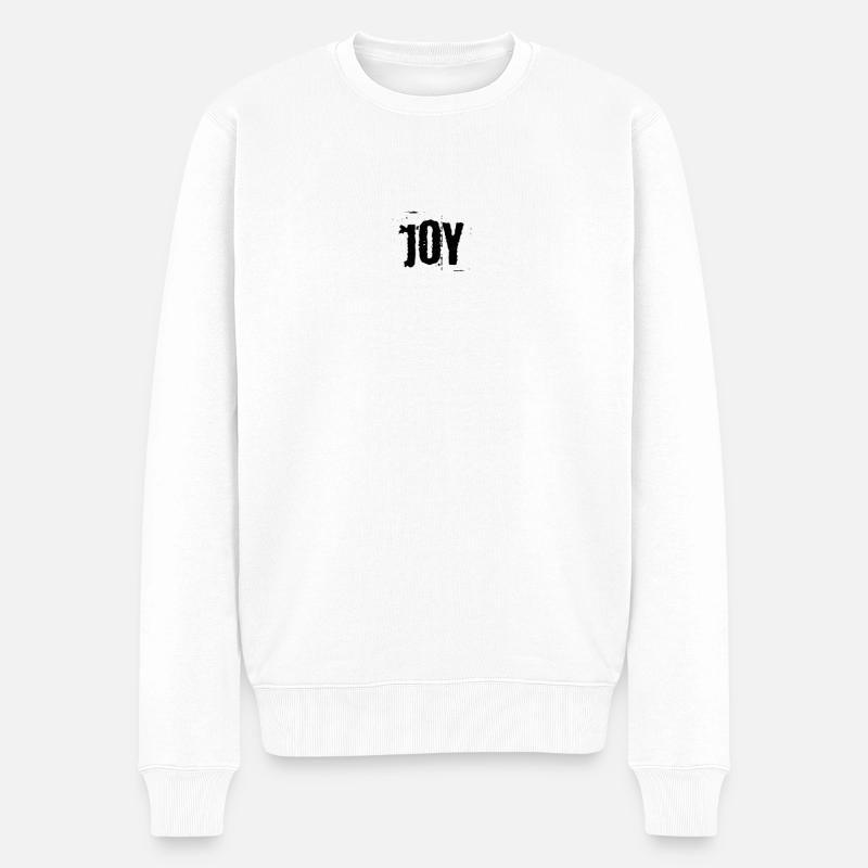 Freude - Männer Premium Bio Pullover - Weiß