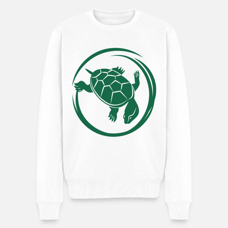 Schildkröte / Kriechtier - Reptilie - Männer Premium Bio Pullover - Weiß