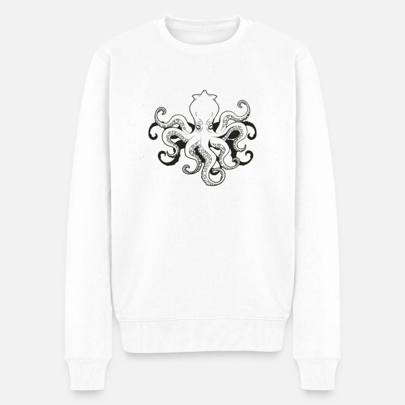 Poulpe de dessin animé - Pull Premium bio Homme - blanc
