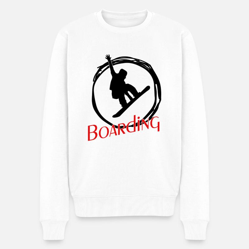 Boarding - Männer Premium Bio Pullover - Weiß