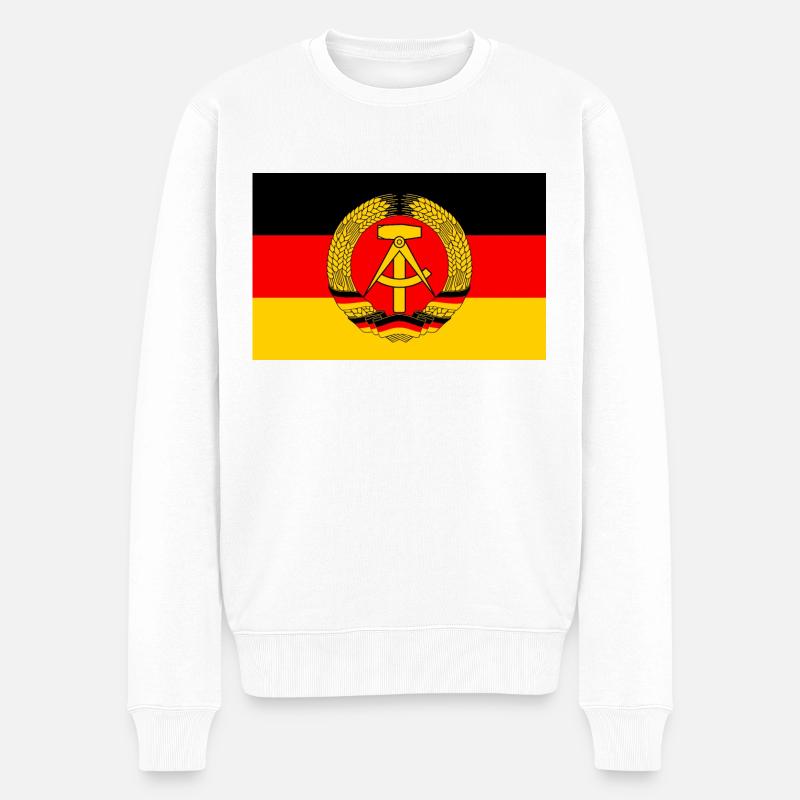 DDR Fahne (Original) - Männer Premium Bio Pullover - Weiß
