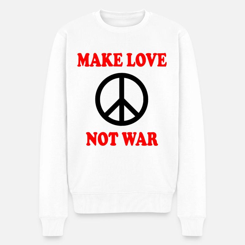 Make love not war - Pull Premium bio Homme - blanc