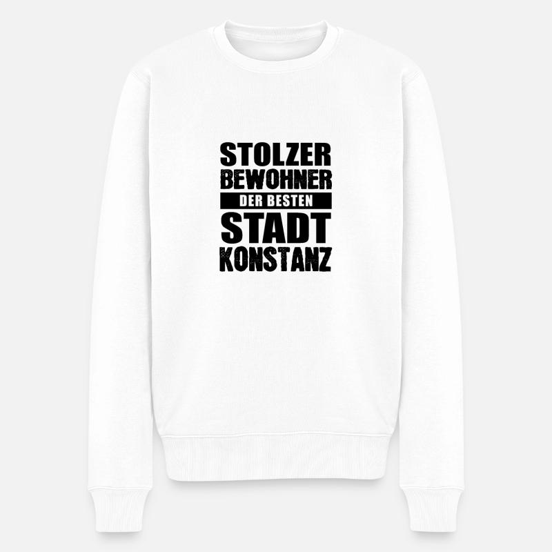Stolzer Bewohner der besten Stadt Konstanz - Männer Premium Bio Pullover - Weiß