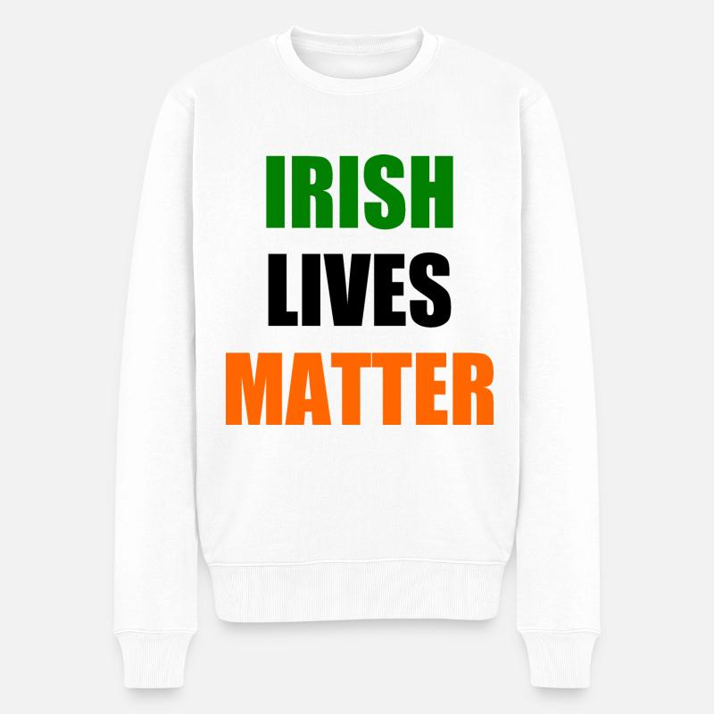 Irish lives matter - Männer Premium Bio Pullover - Weiß