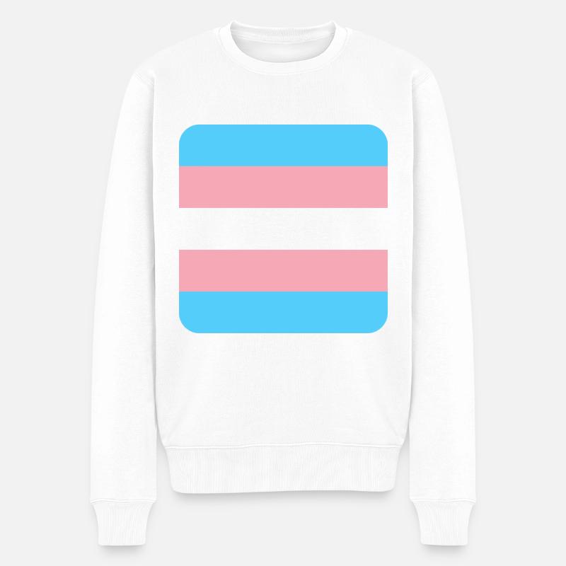 TRANS [flag] - Männer Premium Bio Pullover - Weiß