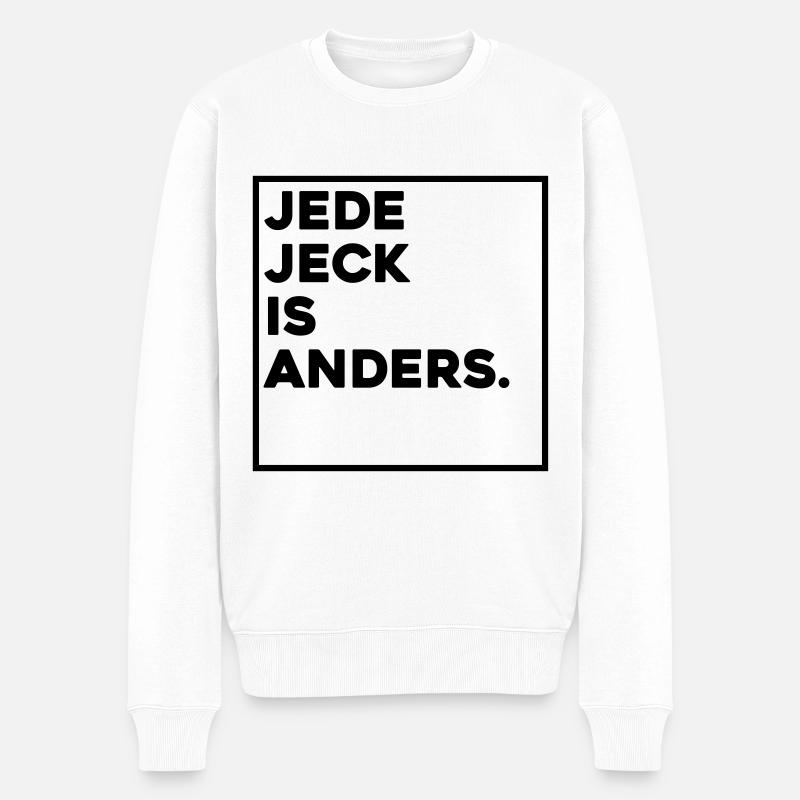 JEDE JECK IS ANDERS - Männer Premium Bio Pullover - Weiß