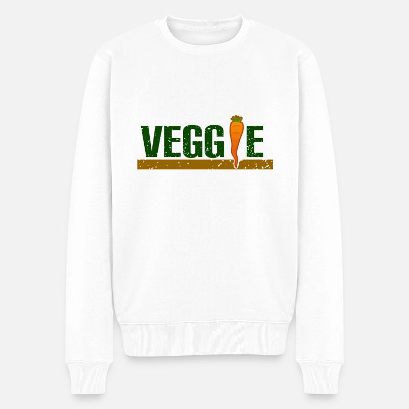 VEGGIE VEGGIE - Männer Premium Bio Pullover - Weiß