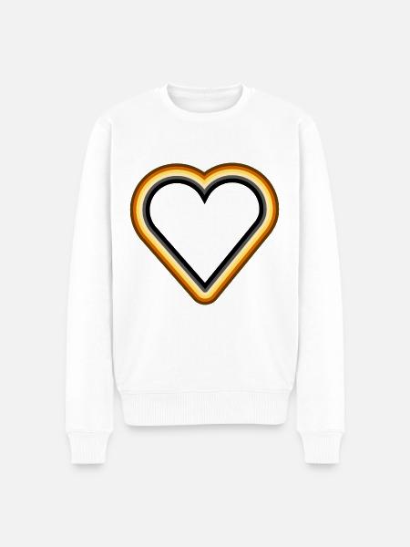 Bear Heart oultine - Men's Premium Organic Jumper - white