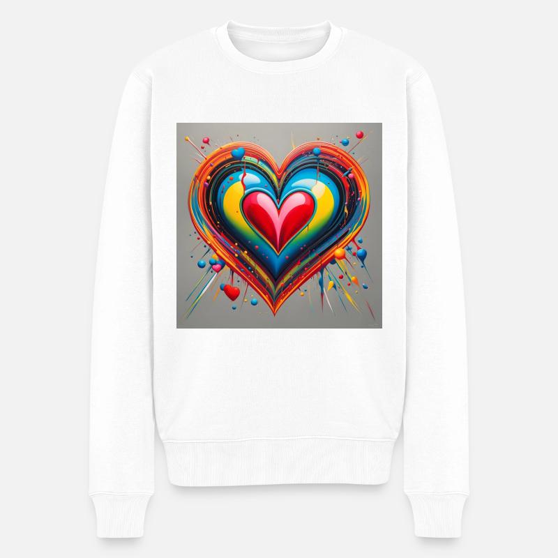 Un coeur éclatant - Pull Premium bio Homme - blanc