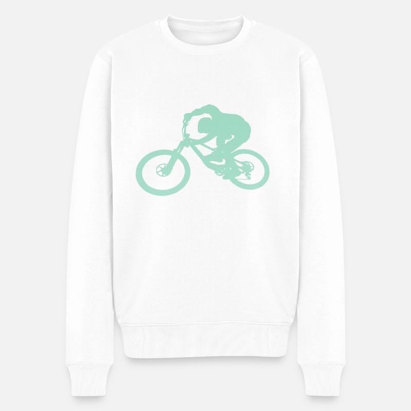 Biker biken - Männer Premium Bio Pullover - Weiß