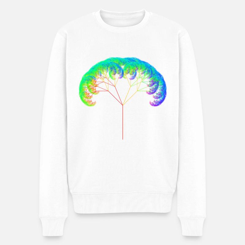 Fraktal #35 fraktaler Baum - Männer Premium Bio Pullover - Weiß