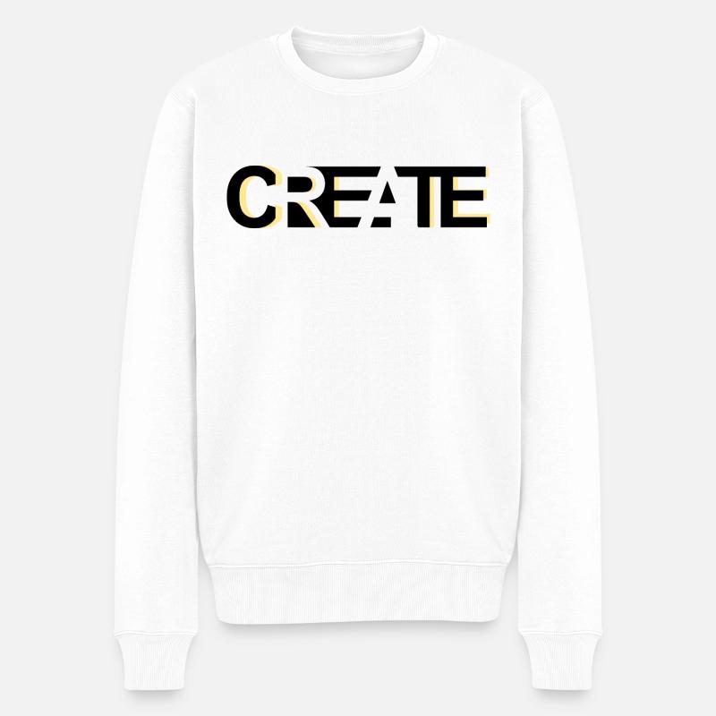 CREATE, modern, creative credo - Men's Premium Organic Jumper - white