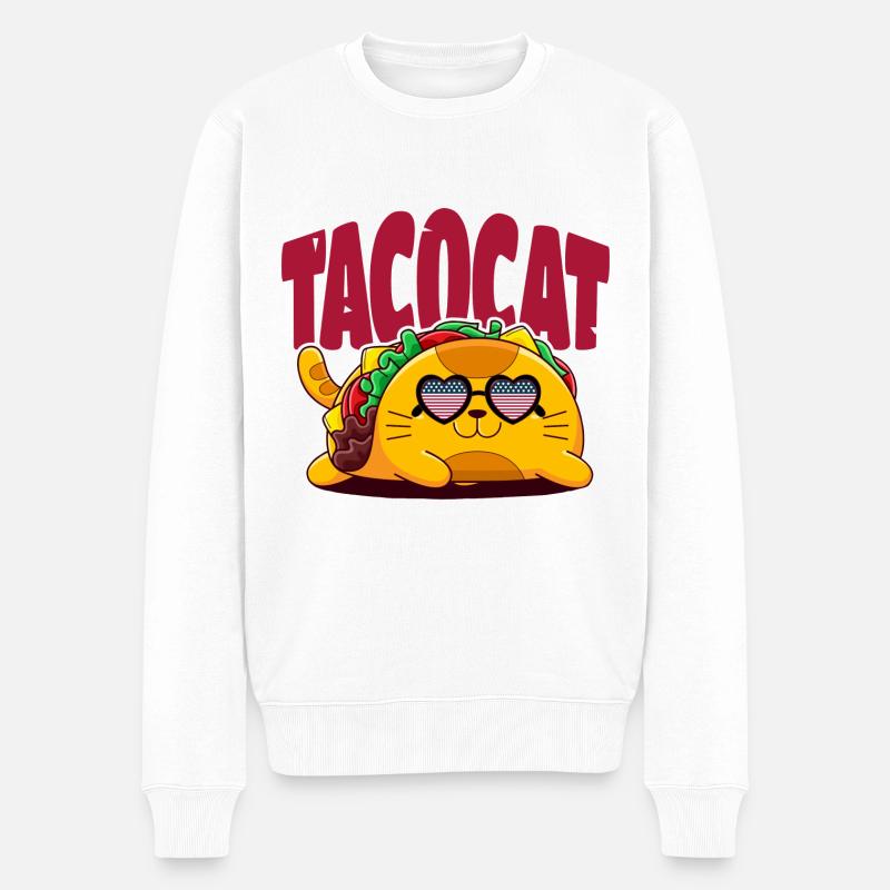 Taco - Männer Premium Bio Pullover - Weiß