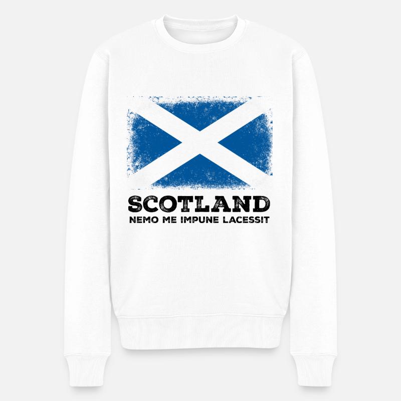 Scotland - Männer Premium Bio Pullover - Weiß