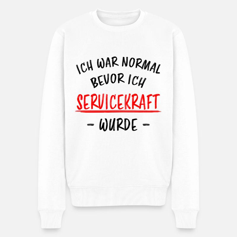 Servicekraft Dienstleistung Lustig Spruch Geschenk - Männer Premium Bio Pullover - Weiß