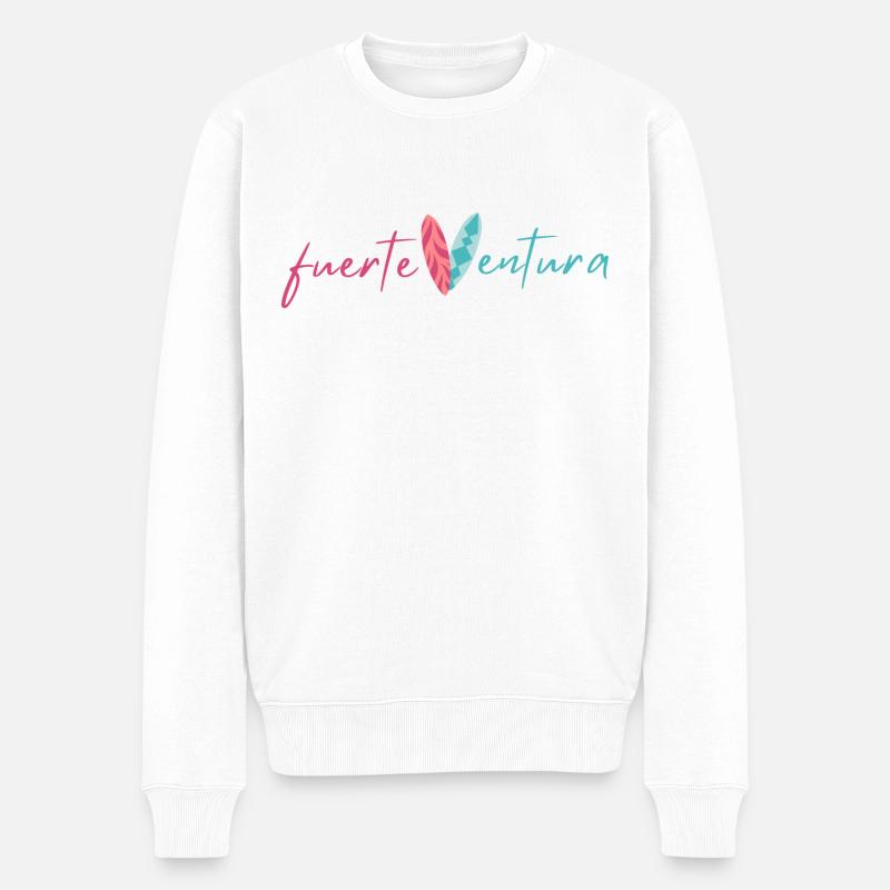 fuerteVentura Surfboard Design (deux couleurs) - Pull Premium bio Homme - blanc