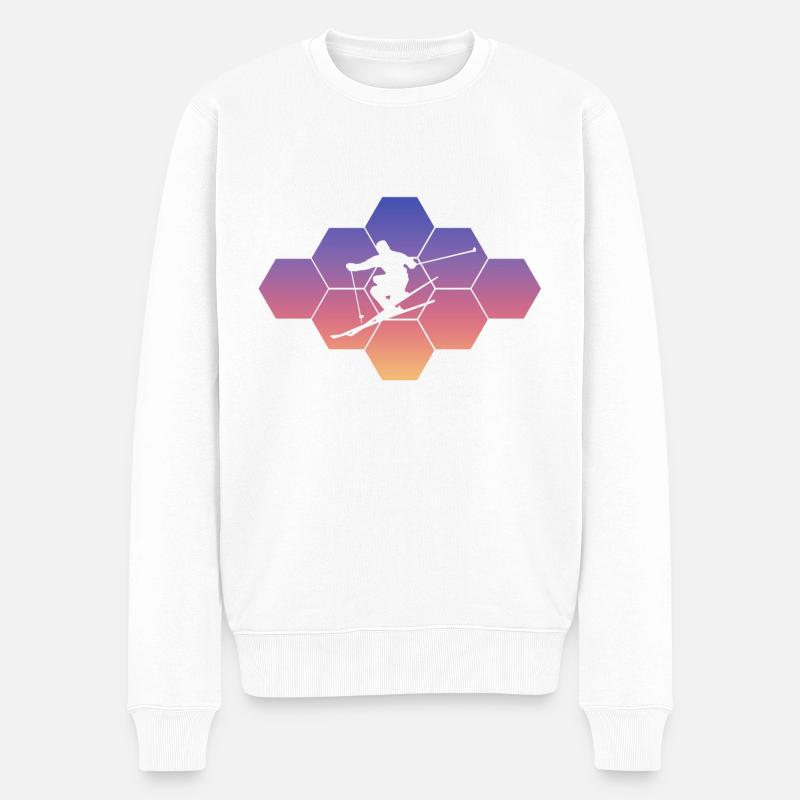 Skiing - Männer Premium Bio Pullover - Weiß