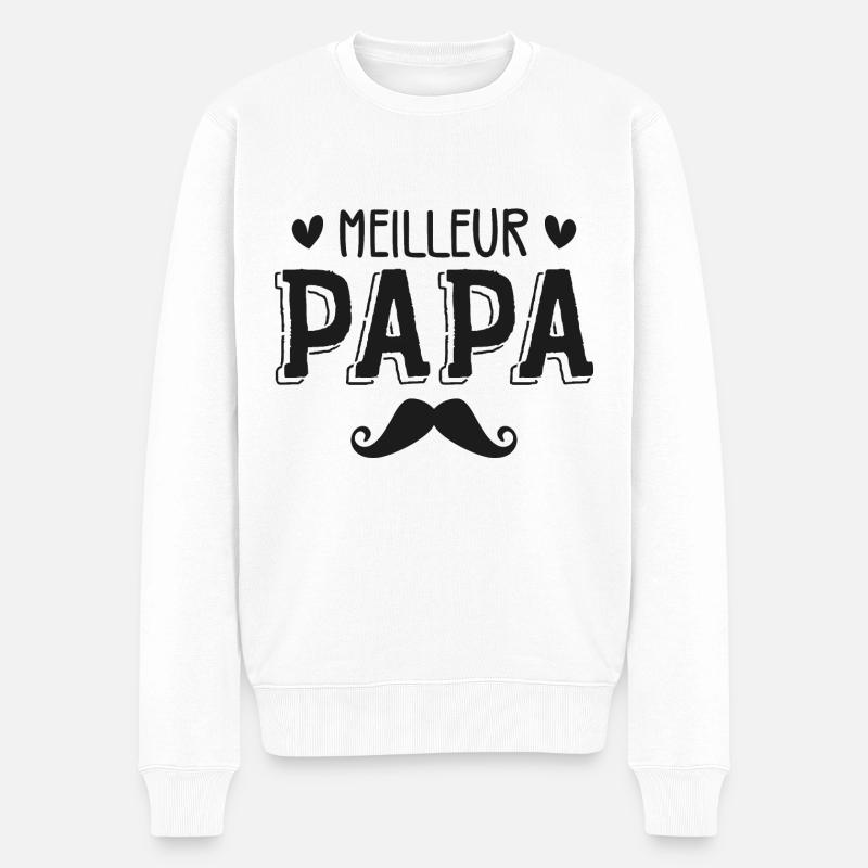 Meilleur PAPA - Pull Premium bio Homme - blanc