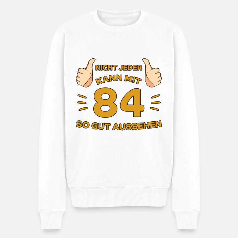 84. Geburtstag Geschenk 84 Jahre Jahrgang Geschenk - Männer Premium Bio Pullover - Weiß