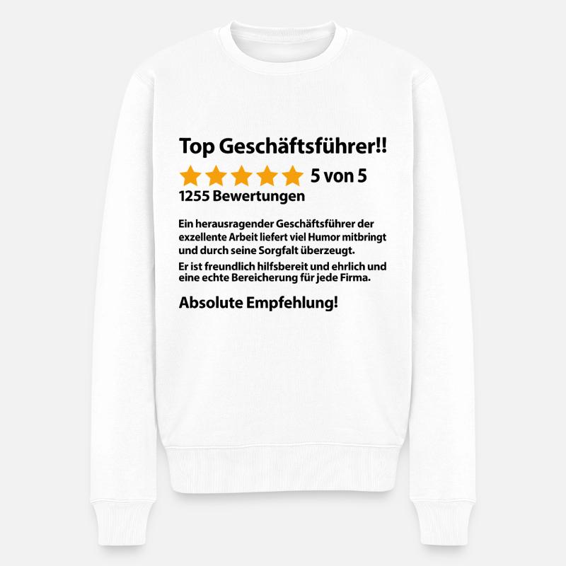 Geschäftsführer Abschiedsgeschenk Geschenkidee - Männer Premium Bio Pullover - Weiß