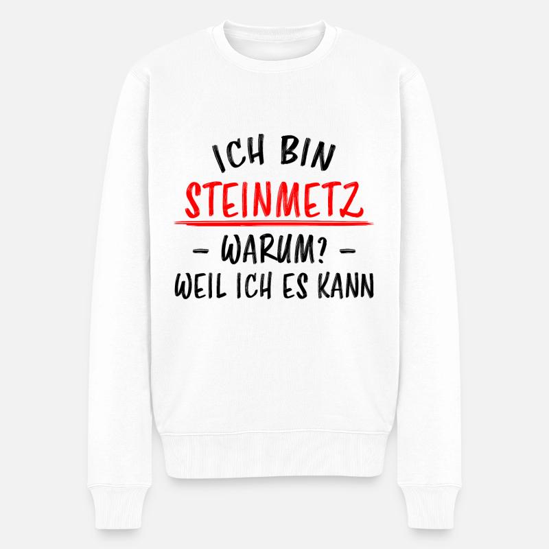 Steinmetz Lustiger Spruch Steinbildhauer Geschenk - Männer Premium Bio Pullover - Weiß