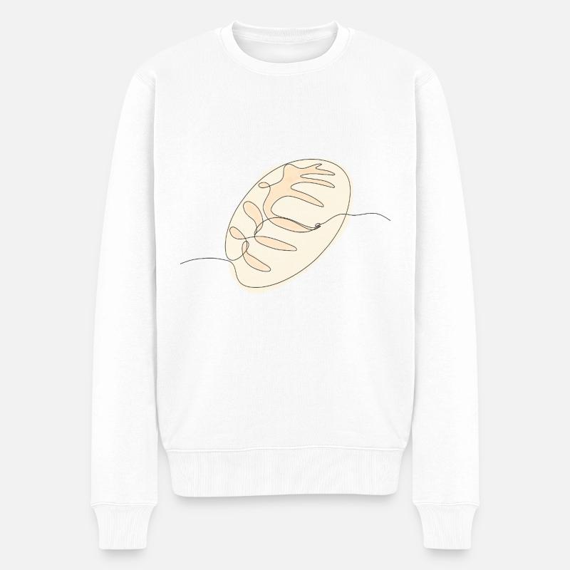 Sauerteigbrot Strichzeichnung - Männer Premium Bio Pullover - Weiß